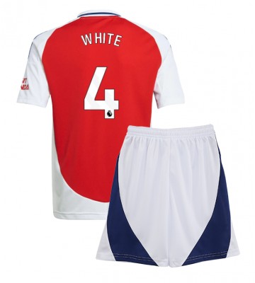 Arsenal Ben White #4 Replica Home Stadium Kit for Kids 2024-25 Short Sleeve (+ pants)